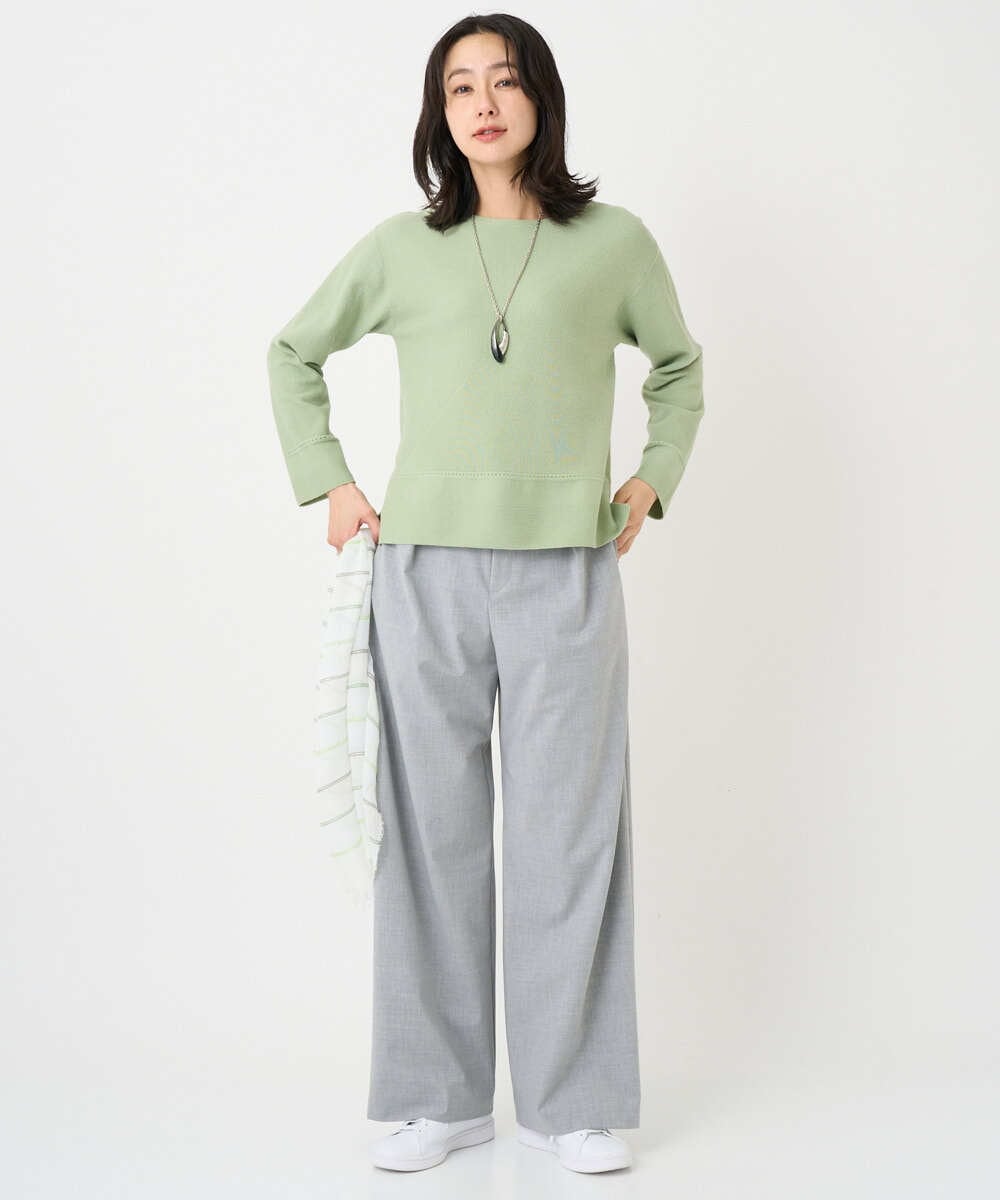 PZFEF30250 GEORGES RECH(ジョルジュ・レッシュ) 切り替えニット9分袖プルオーバー ピンク