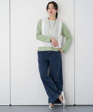 PZFEF30250 GEORGES RECH(ジョルジュ・レッシュ) 切り替えニット9分袖プルオーバー ピンク