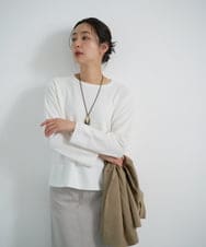 PZFEF30250 GEORGES RECH(ジョルジュ・レッシュ) 切り替えニット9分袖プルオーバー ピンク