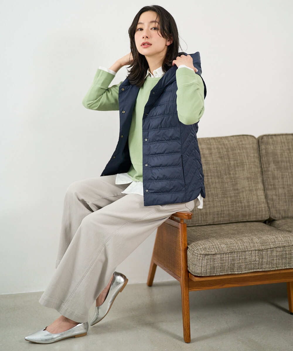 PZFEF30250 GEORGES RECH(ジョルジュ・レッシュ) 切り替えニット9分袖プルオーバー ピンク