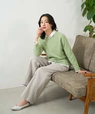 PZFEF30250 GEORGES RECH(ジョルジュ・レッシュ) 切り替えニット9分袖プルオーバー ピンク