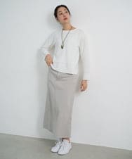 PZFEF30250 GEORGES RECH(ジョルジュ・レッシュ) 切り替えニット9分袖プルオーバー ピンク