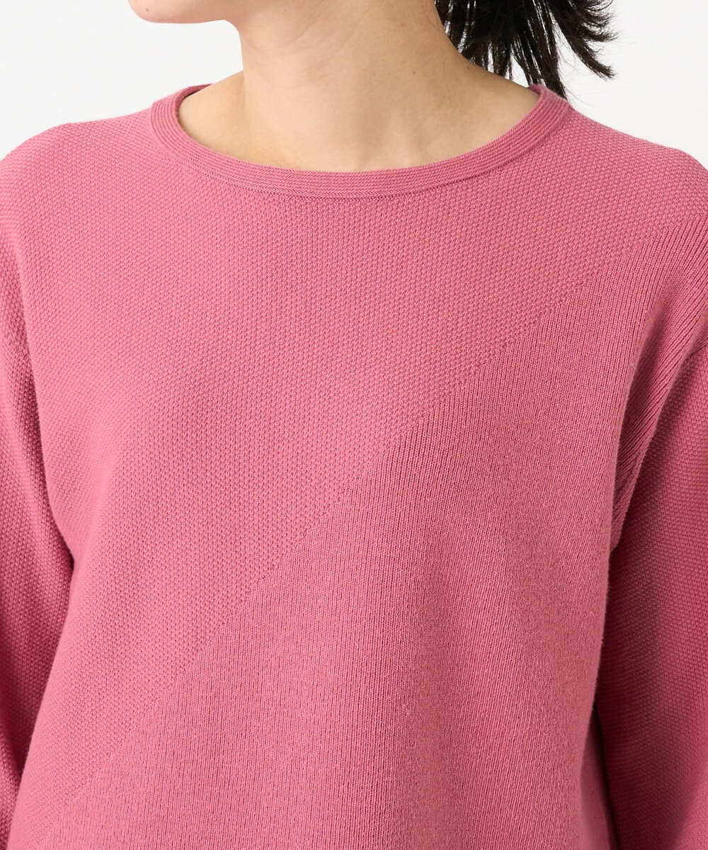 PZFEF30250 GEORGES RECH(ジョルジュ・レッシュ) 切り替えニット9分袖プルオーバー ピンク