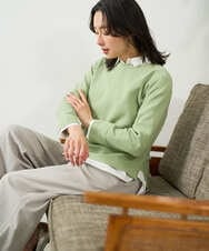 PZFEF30250 GEORGES RECH(ジョルジュ・レッシュ) 切り替えニット9分袖プルオーバー グリーン