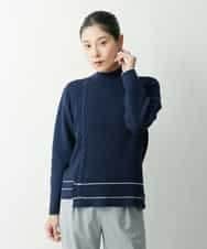 PZFES23230 GEORGES RECH(ジョルジュ・レッシュ) アシメ柄ハイネックニット ホワイト