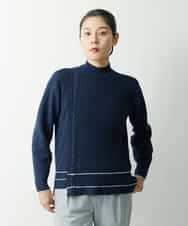 PZFES23230 GEORGES RECH(ジョルジュ・レッシュ) アシメ柄ハイネックニット ホワイト