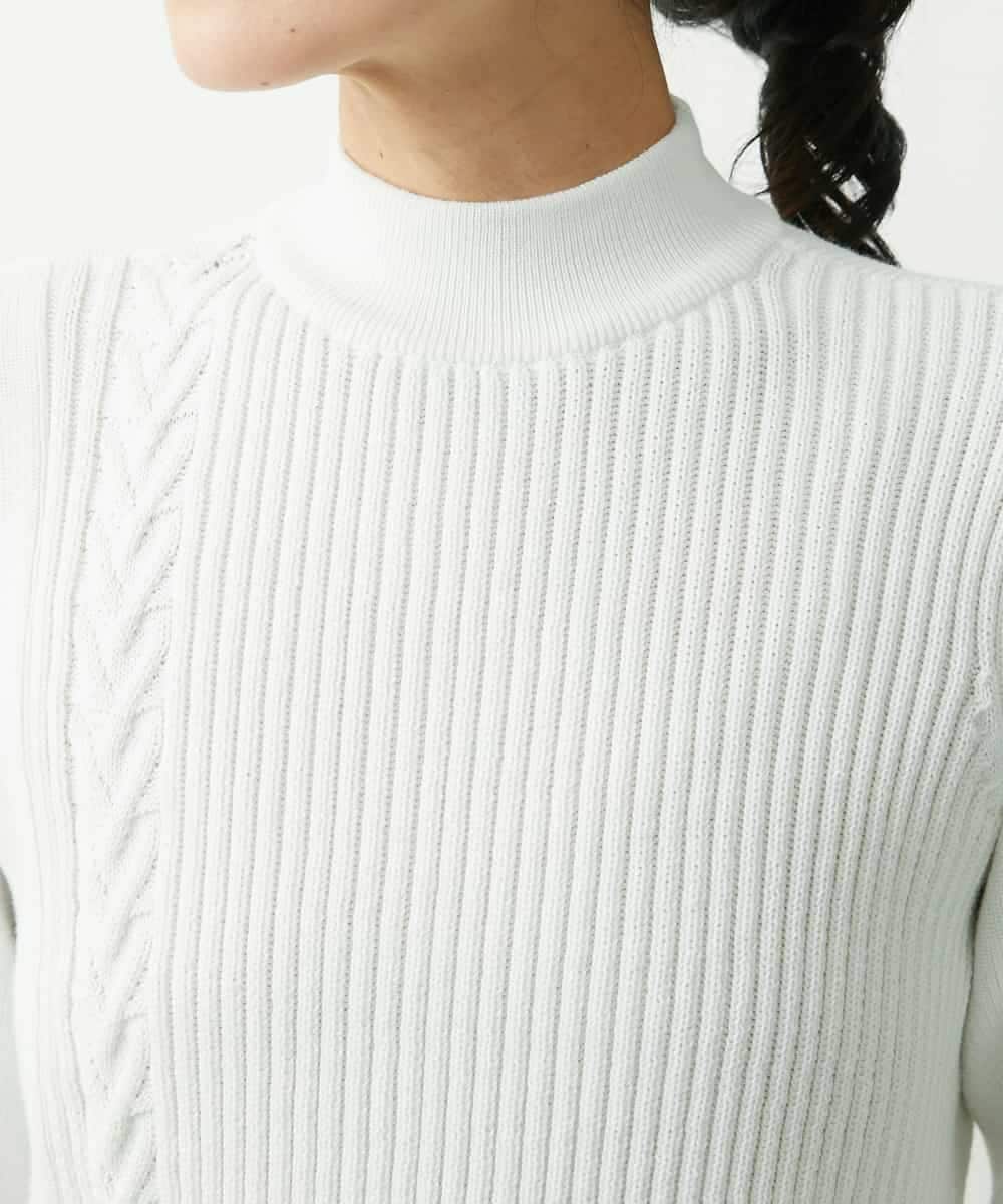 PZFES23230 GEORGES RECH(ジョルジュ・レッシュ) アシメ柄ハイネックニット ホワイト