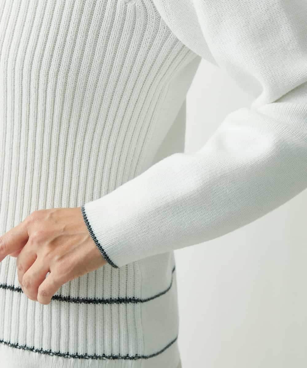 PZFES23230 GEORGES RECH(ジョルジュ・レッシュ) アシメ柄ハイネックニット ホワイト