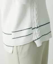 PZFES23230 GEORGES RECH(ジョルジュ・レッシュ) アシメ柄ハイネックニット ホワイト