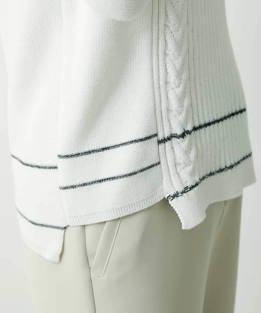 PZFES23230 GEORGES RECH(ジョルジュ・レッシュ) アシメ柄ハイネックニット ホワイト