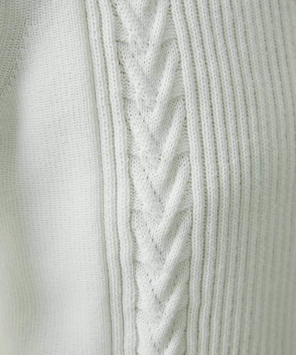 PZFES23230 GEORGES RECH(ジョルジュ・レッシュ) アシメ柄ハイネックニット ホワイト