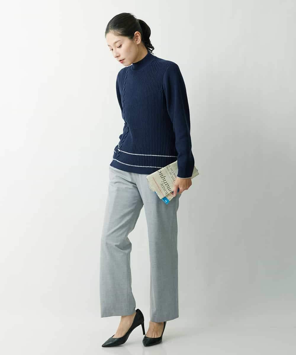 PZFES23230 GEORGES RECH(ジョルジュ・レッシュ) アシメ柄ハイネックニット ホワイト