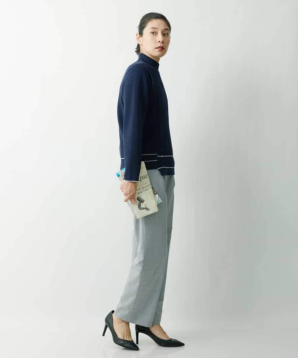 PZFES23230 GEORGES RECH(ジョルジュ・レッシュ) アシメ柄ハイネックニット ホワイト