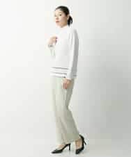 PZFES23230 GEORGES RECH(ジョルジュ・レッシュ) アシメ柄ハイネックニット ホワイト