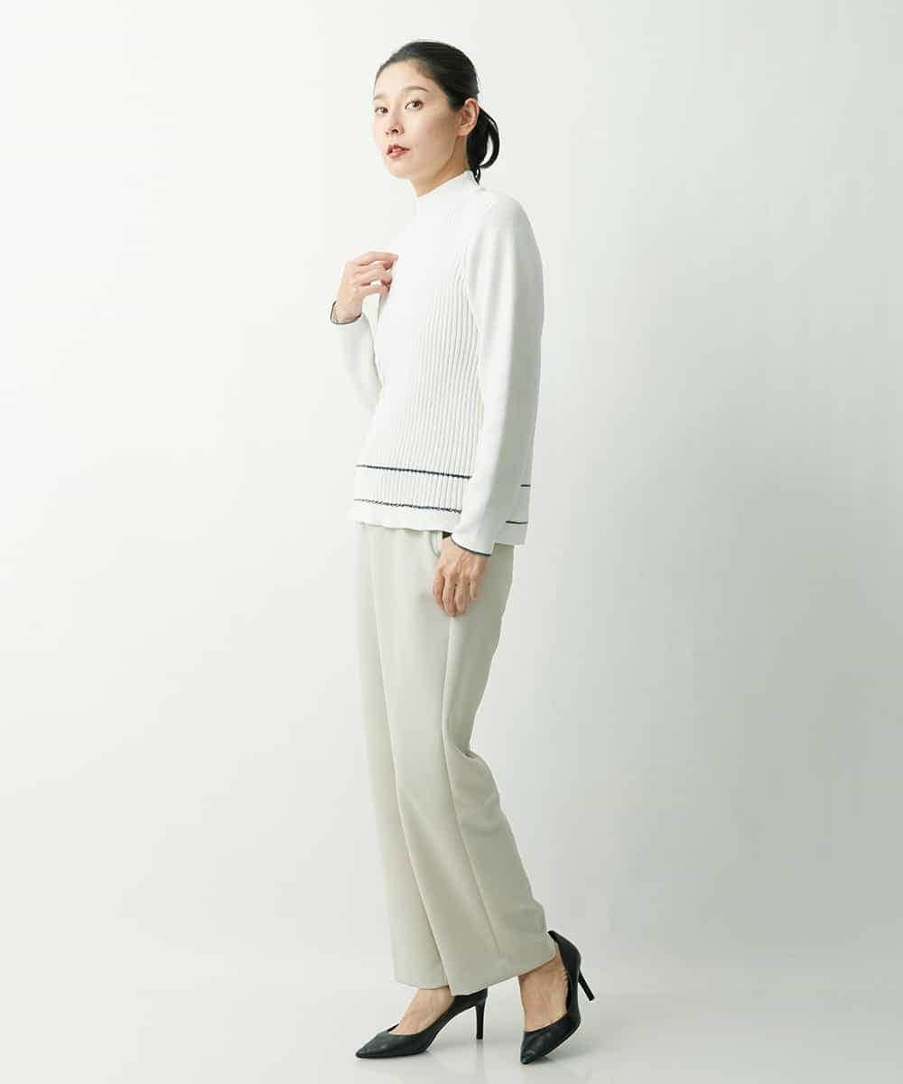 PZFES23230 GEORGES RECH(ジョルジュ・レッシュ) アシメ柄ハイネックニット ホワイト