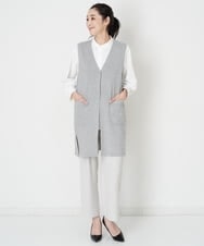 PZFET17260 GEORGES RECH(ジョルジュ・レッシュ) ロングニットジレ グレー
