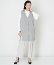 PZFET17260 GEORGES RECH(ジョルジュ・レッシュ) ロングニットジレ グレー
