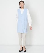 PZFET17260 GEORGES RECH(ジョルジュ・レッシュ) ロングニットジレ グレー