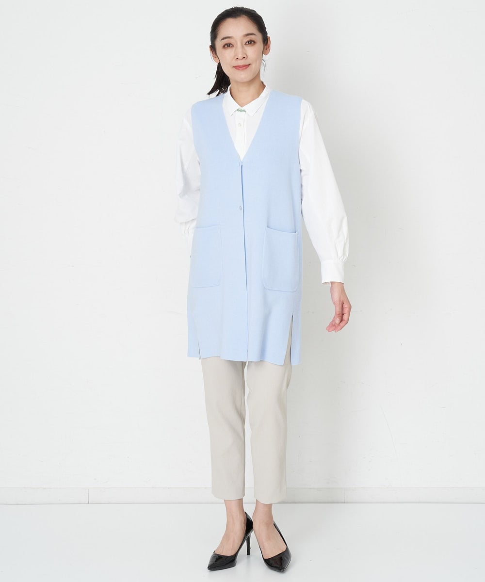 PZFET17260 GEORGES RECH(ジョルジュ・レッシュ) ロングニットジレ グレー