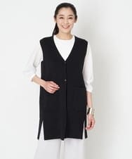 PZFET17260 GEORGES RECH(ジョルジュ・レッシュ) ロングニットジレ グレー