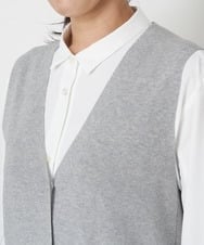 PZFET17260 GEORGES RECH(ジョルジュ・レッシュ) ロングニットジレ グレー
