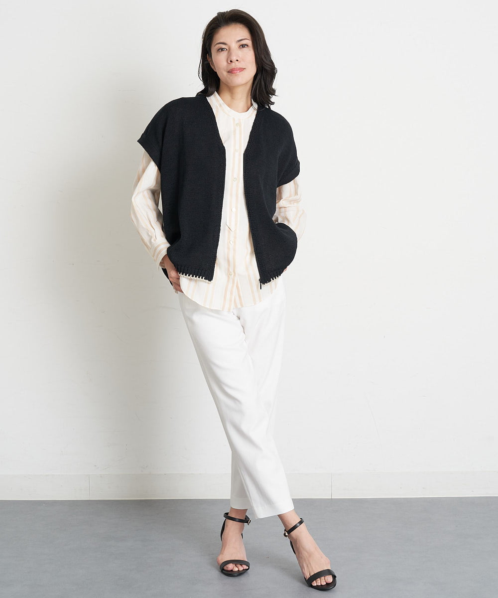 PZFET26290 GEORGES RECH(ジョルジュ・レッシュ) ジップアップニットベスト ベージュ