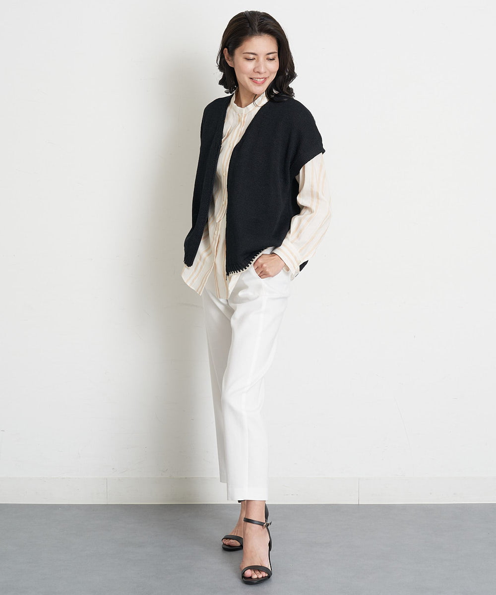 PZFET26290 GEORGES RECH(ジョルジュ・レッシュ) ジップアップニットベスト ベージュ