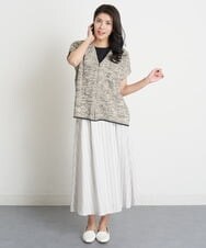PZFET26290 GEORGES RECH(ジョルジュ・レッシュ) ジップアップニットベスト ベージュ
