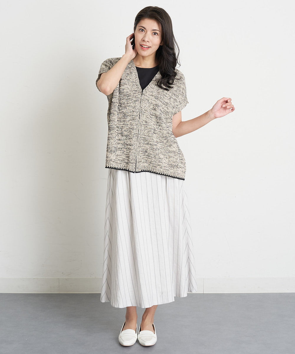 PZFET26290 GEORGES RECH(ジョルジュ・レッシュ) ジップアップニットベスト ベージュ