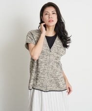 PZFET26290 GEORGES RECH(ジョルジュ・レッシュ) ジップアップニットベスト ベージュ