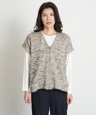 PZFET26290 GEORGES RECH(ジョルジュ・レッシュ) ジップアップニットベスト ベージュ