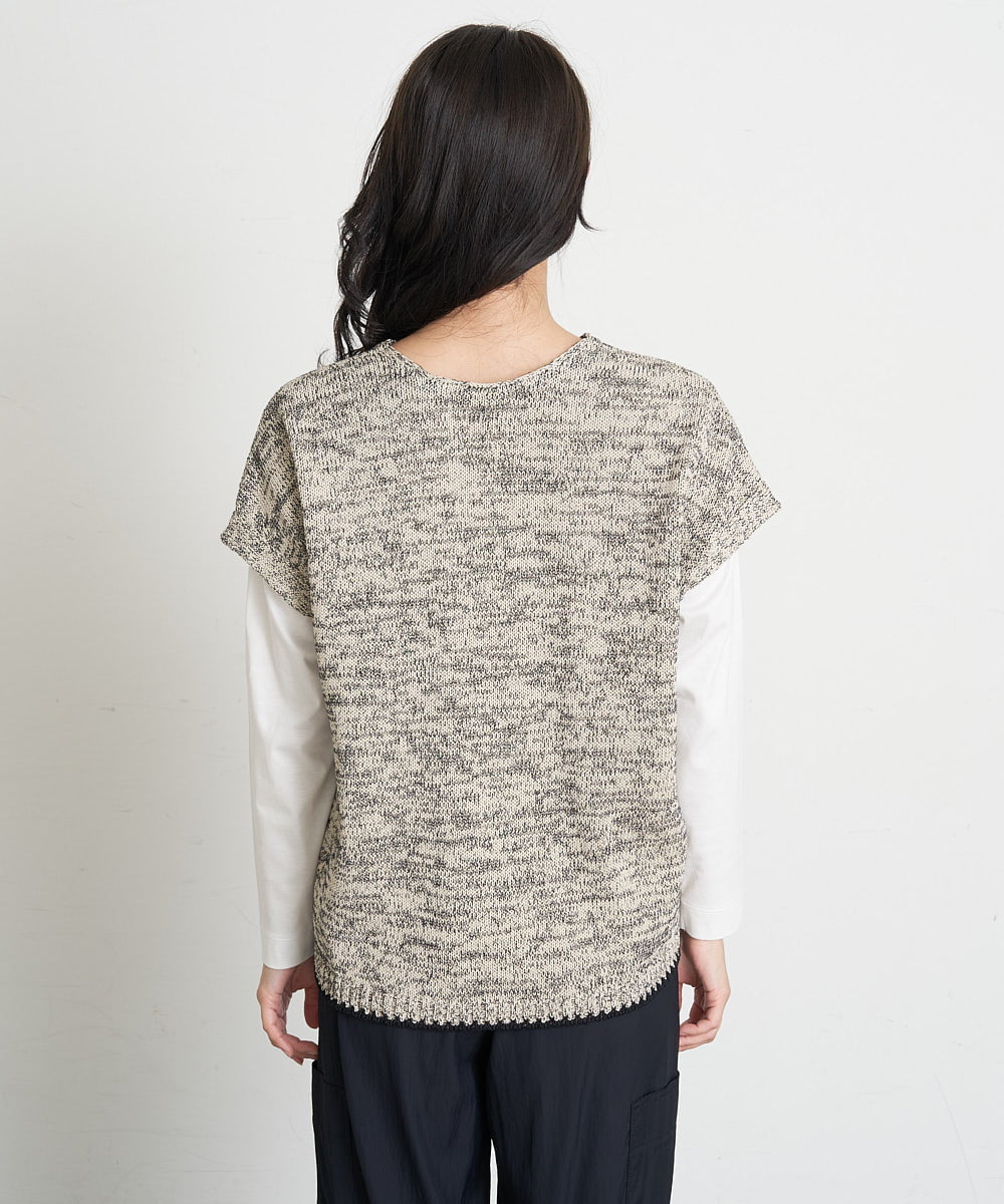 PZFET26290 GEORGES RECH(ジョルジュ・レッシュ) ジップアップニットベスト ベージュ