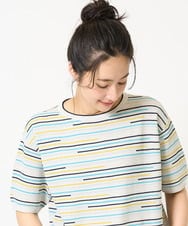 PZFGA03230 GEORGES RECH(ジョルジュ・レッシュ) カラフルボーダージャガードニット ライトグレー系