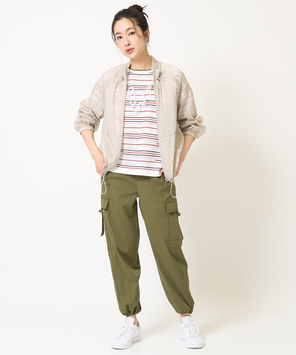 PZFGA03230 GEORGES RECH(ジョルジュ・レッシュ) カラフルボーダージャガードニット ライトグレー系