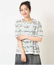 PZFGA03230 GEORGES RECH(ジョルジュ・レッシュ) カラフルボーダージャガードニット ライトグレー系