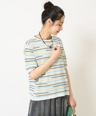 PZFGA03230 GEORGES RECH(ジョルジュ・レッシュ) カラフルボーダージャガードニット ライトグレー系