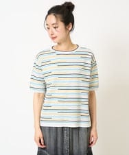 PZFGA03230 GEORGES RECH(ジョルジュ・レッシュ) カラフルボーダージャガードニット ライトグレー系