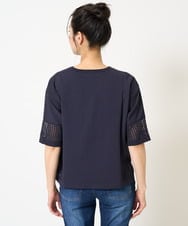 PZFGA05270 GEORGES RECH(ジョルジュ・レッシュ) ソフトローン透かし編ニットプルオーバー ネイビー