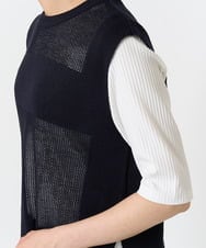 PZFGA16230 GEORGES RECH(ジョルジュ・レッシュ)  [新色追加]バックスリットメッシュニットベスト ネイビー