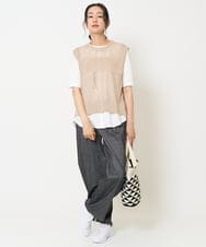 PZFGA16230 GEORGES RECH(ジョルジュ・レッシュ)  [新色追加]バックスリットメッシュニットベスト ネイビー