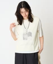 PZFGA16230 GEORGES RECH(ジョルジュ・レッシュ)  [新色追加]バックスリットメッシュニットベスト ネイビー