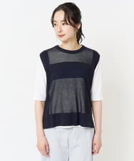 PZFGA16230 GEORGES RECH(ジョルジュ・レッシュ)  [新色追加]バックスリットメッシュニットベスト ネイビー