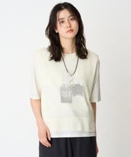 PZFGA16230 GEORGES RECH(ジョルジュ・レッシュ)  [新色追加]バックスリットメッシュニットベスト ホワイト