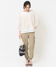 PZFGA21210 GEORGES RECH(ジョルジュ・レッシュ) シアーボーダーボートネックラメニット ベージュ
