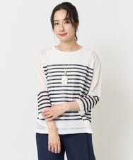 PZFGA21210 GEORGES RECH(ジョルジュ・レッシュ) シアーボーダーボートネックラメニット ベージュ