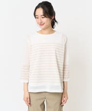 PZFGA21210 GEORGES RECH(ジョルジュ・レッシュ) シアーボーダーボートネックラメニット ベージュ