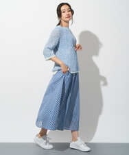 PZFGD02230 GEORGES RECH(ジョルジュ・レッシュ) コットンスラブヤーン5分袖ニット ベージュ