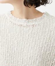 PZFGD02230 GEORGES RECH(ジョルジュ・レッシュ) コットンスラブヤーン5分袖ニット ベージュ