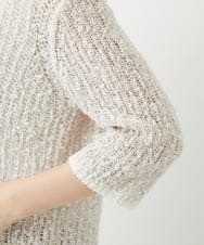 PZFGD02230 GEORGES RECH(ジョルジュ・レッシュ) コットンスラブヤーン5分袖ニット ベージュ