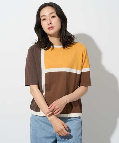 PZFGD13250 GEORGES RECH カラーブロックインターシャニット